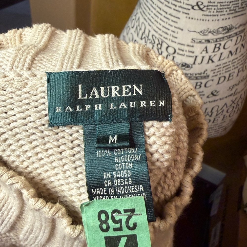 Ralph Lauren Cream Sleeveless Turtleneck Sweater - Picture 4 of 4